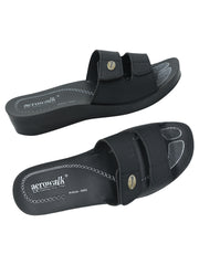 Aerowalk Women's Slip-On Slipper For Casual use 0402_BLACK