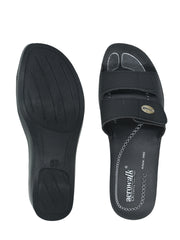 Aerowalk Women's Slip-On Slipper For Casual use 0402_BLACK
