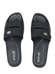 Aerowalk Women's Slip-On Slipper For Casual use 0402_BLACK