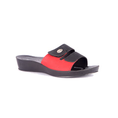 Aerowalk Women's Slip-On Slipper For Casual use 0423_RED+BLK