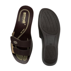 Aerowalk Women's Slip-On Slipper For Casual use 0423_BRN+BG.