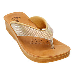 Aerowalk Women's Slip-On Mid Heel GOLD Slipper 08FK