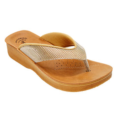 Aerowalk Women's Slip-On Mid Heel GOLD Slipper 08FK