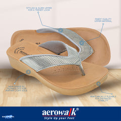 Aerowalk Women's Slip-On Mid Heel GREY Slipper 08FK