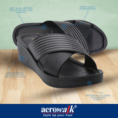Aerowalk Women's PU Slipper AT28_BLACK