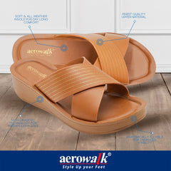 Aerowalk Women's PU Slipper AT28_TAN