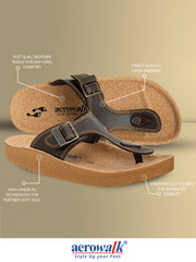 Aerowalk Men's Slip-On Slipper For Casual use KC12_DK. BROWN