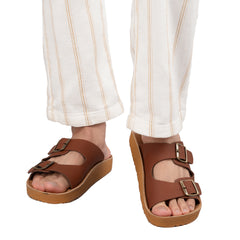 Aerowalk Men's Slip On Slipper For Casual use KC71_DK.TAN
