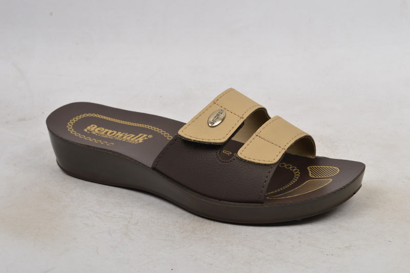 Aerowalk Women's Slip-On Slipper For Casual use  0423_BG.+BRN