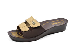 Aerowalk Women's Slip-On Slipper For Casual use  0423_BG.+BRN