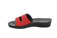 Aerowalk Women's Slip-On Slipper For Casual use  0423_RED+BLUE