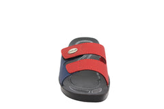 Aerowalk Women's Slip-On Slipper For Casual use  0423_RED+BLUE