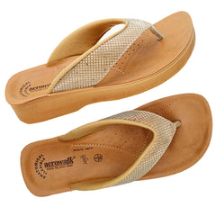 Aerowalk Women's Slip-On Mid Heel GOLD Slipper 08FK