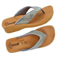 Aerowalk Women's Slip-On Mid Heel GREY Slipper 08FK