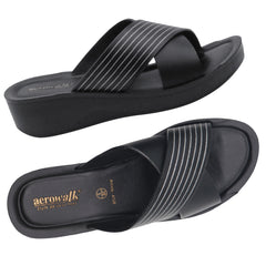 Aerowalk Women's PU Slipper AT28_BLACK