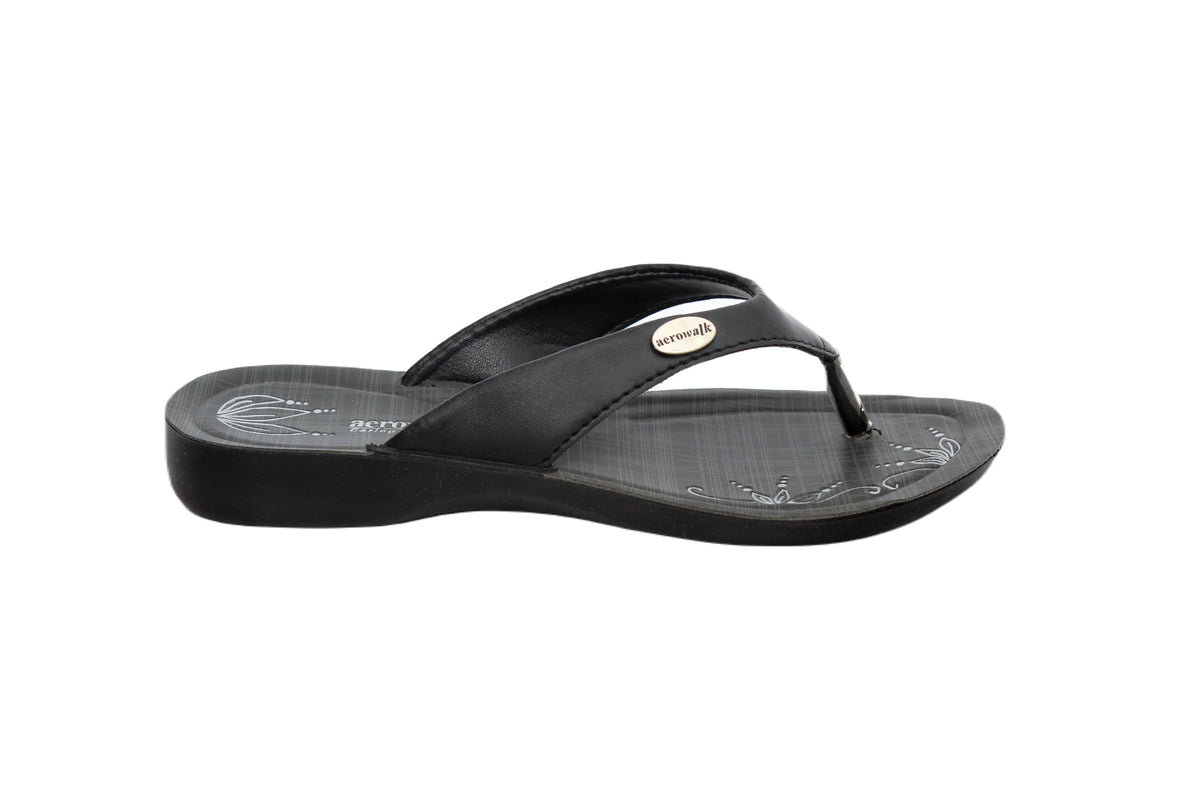 Aerowalk Women's Slip-On Slipper For Casual use  GE15_BLACK