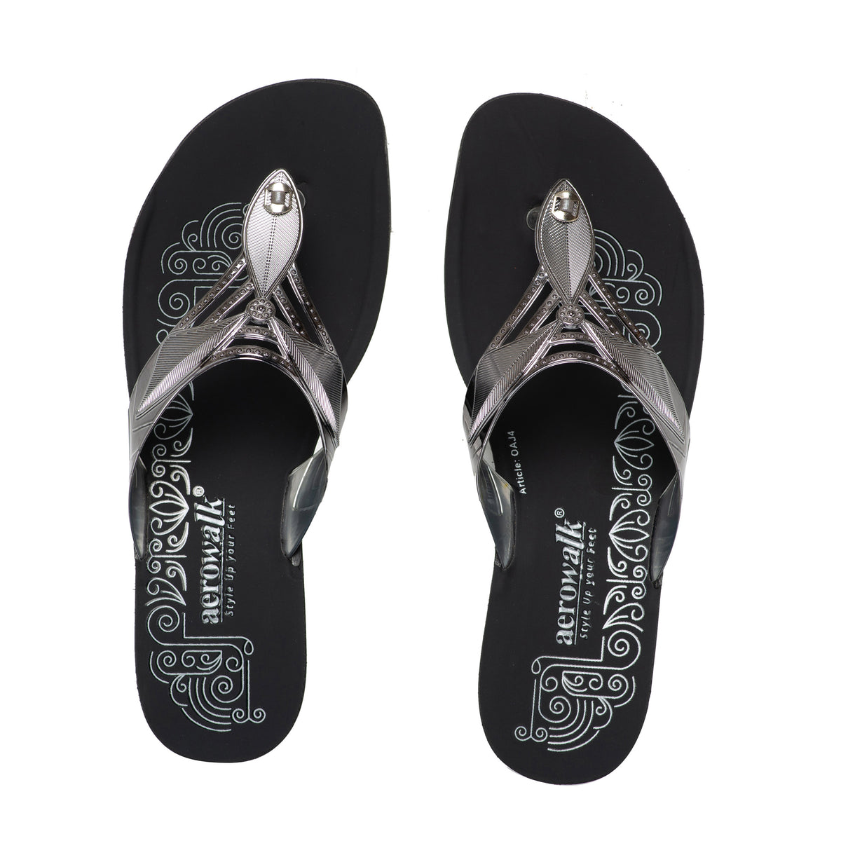 Aerowalk Women's Slip-On Slipper For Casual use  OAJ4_GUNMETAL